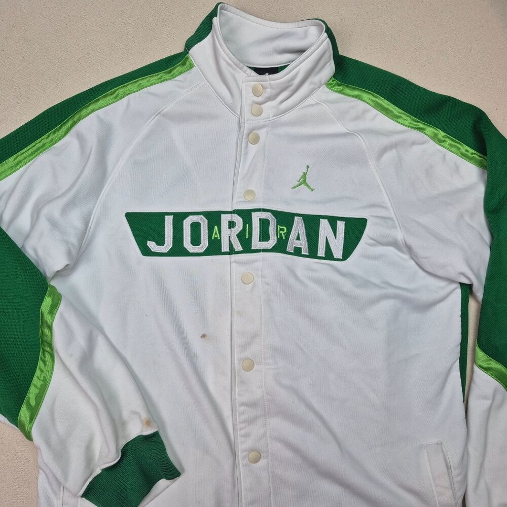 Nike Michael Jordan Warm-Up Basketball Track Jacket Men's Sz L 90's VTG Grn/Wht - Picture 4 of 10